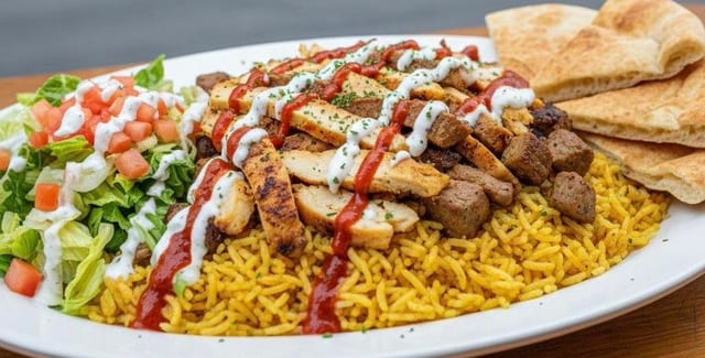 Chicken & Lamb Over Rice.