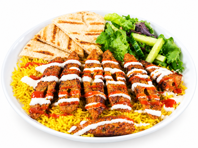 Kofta Kabab Over Rice.
